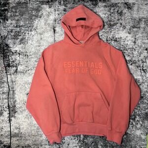 Essentials Fear Of God Women's Pullover Hoodie Size XS, Orange Peach, Baggy
